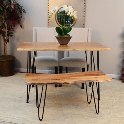 Image showing  Seti Rectangular Live Edge Dining Table for 4 People