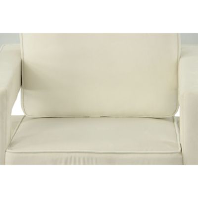 Image showing  20.25 in. x 26.15 in. x 18.5 in. Adadon Velvet Upholstered Armchair, Cream/Gold