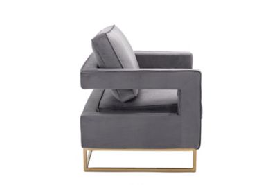 Image showing  20.25 in. x 26.15 in. x 18.5 in. Adadon Velvet Upholstered Armchair