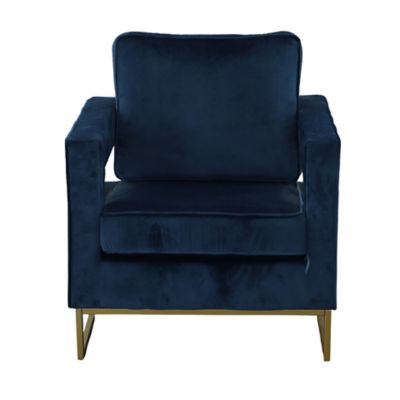 Image showing  20.25 in. x 26.15 in. x 18.5 in. Adadon Velvet Upholstered Armchair
