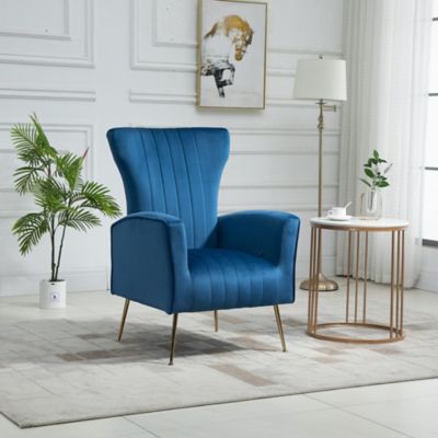 Image showing  18.75 in. x 20.75 in. x 18.5 in. Cela Upholstered Velvet Wingback Chair