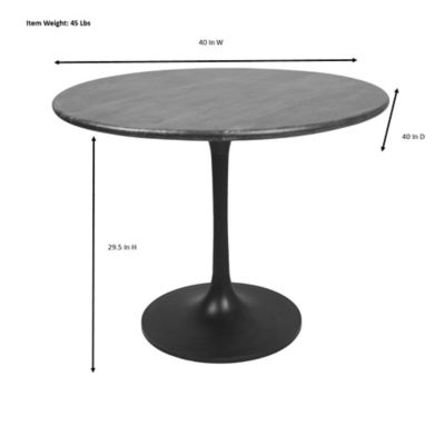 Image showing 4 th Carolina Chair & Table Alden Wood-Top Round Dining Table for 4 People