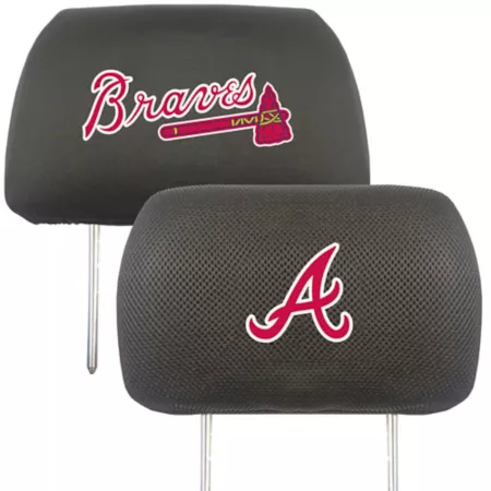 Fanmats Atlanta Braves Embroidered Headrest Covers 2-Pack Seat Covers