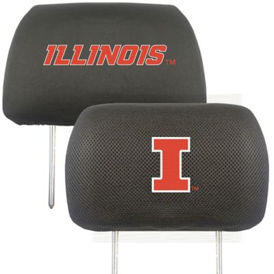 Fanmats Illinois Fighting Illini Embroidered Head Rest Covers, 2-Pack