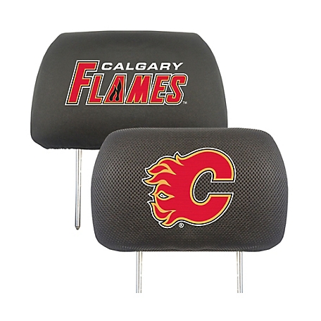 Fanmats Calgary Flames Embroidered Head Rest Covers, 2-Pack