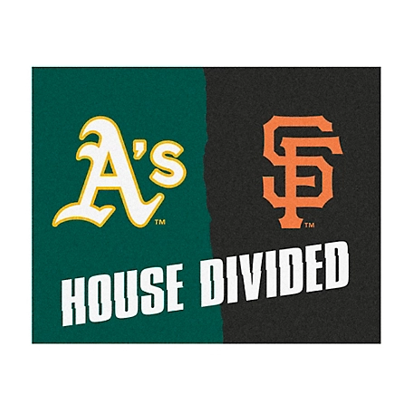 Fanmats Oakland Athletics/San Francisco Giants House Divided Mat