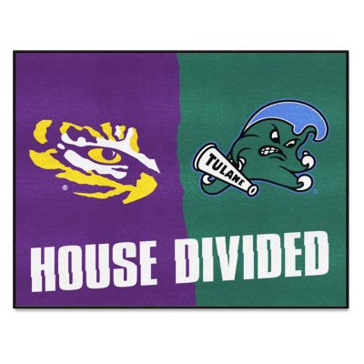 Fanmats LSU Tigers/Tulane Green Wave House Divided Mat