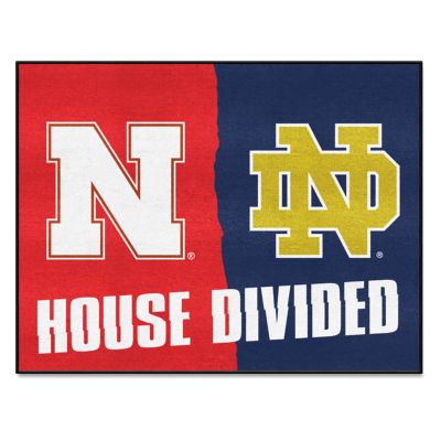 Fanmats Nebraska Cornhuskers/Notre Dame Fighting Irish House Divided Mat