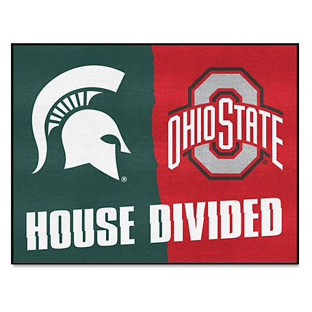 Fanmats Michigan State Spartans/Ohio State Buckeyes House Divided Mat
