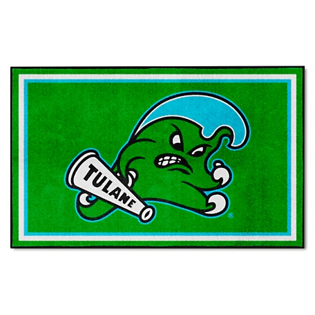 Fanmats Tulane Green Wave Rug, 4 ft. x 6 ft.