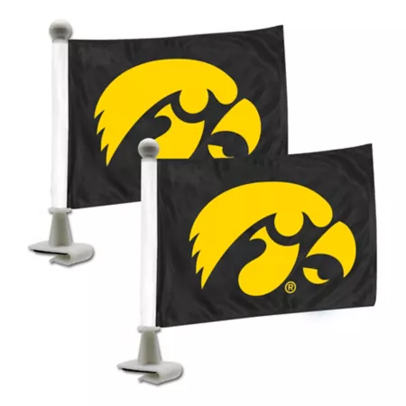 Fanmats Iowa Hawkeyes Ambassador Flags 2-Pack Vehicle Emblems & Decals