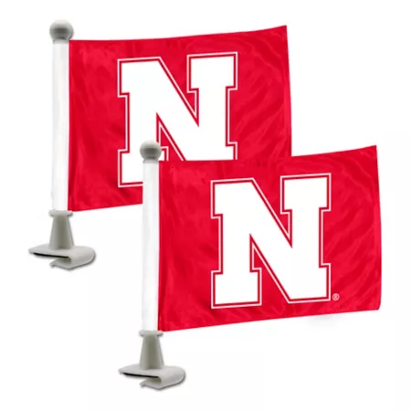 Fanmats Nebraska Cornhuskers Ambassador Flags 2-Pack Vehicle Emblems & Decals