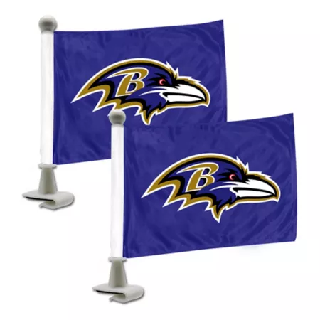 Fanmats Baltimore Ravens Ambassador Flags 2-Pack Vehicle Emblems & Decals