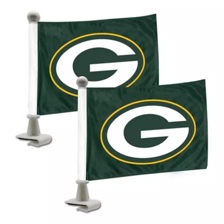 Fanmats - Green Bay Packers Ambassador Flags 2-Pack Vehicle Emblems & Decals