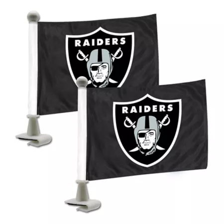 Fanmats Las Vegas Raiders Ambassador Flags Black 2-Pack Vehicle Emblems & Decals