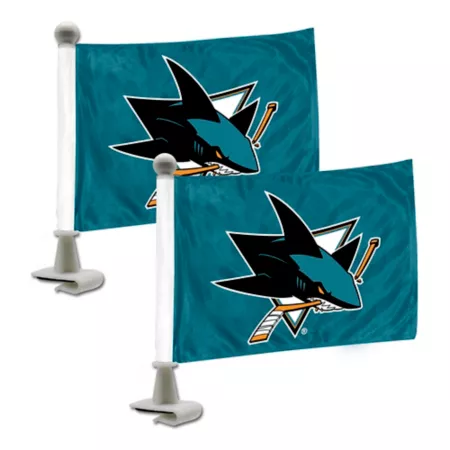 Fanmats - San Jose Sharks Ambassador Flags 2-Pack Vehicle Emblems & Decals