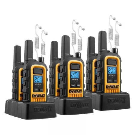 DeWALT 1W FRS Radio (3 Pairs) with Headsets 3DXFRS300-SV1 Two-Way Radios