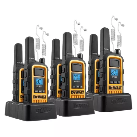 DeWALT 2W FRS Radio with Earphones 3-Pack Two-Way Radios