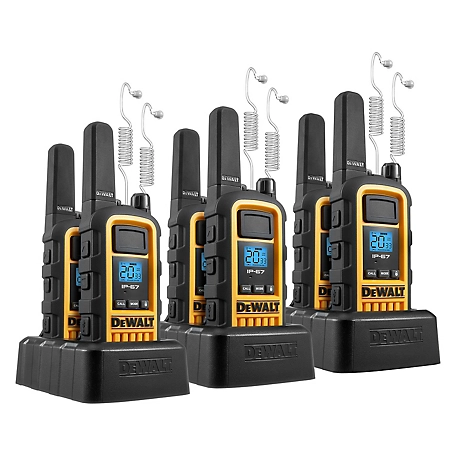 DeWALT 2W FRS Radio (3 Pair) with Headsets, 3DXFRS800-SV1