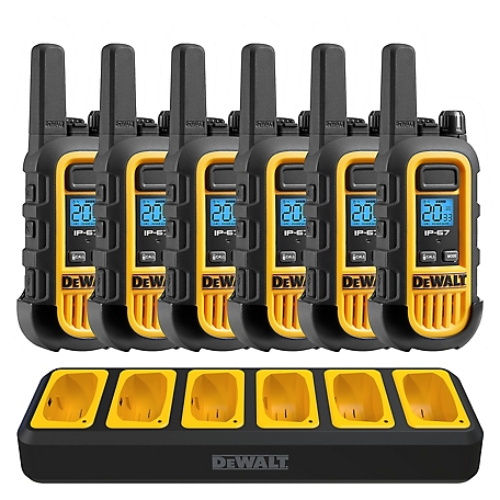 DeWALT 1W FRS Radio (6 Pack) with Gang Charger, DXFRS300-BCH6B