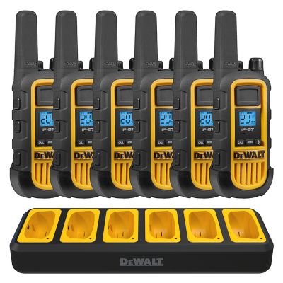 DEWALT 2W FRS Radio with Gang Charger, 6-Pack