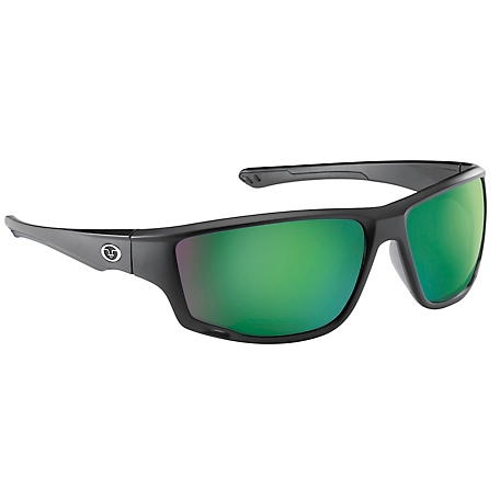 Flying Fisherman Solstice Polarized Sunglasses, Black / Green Mirror
