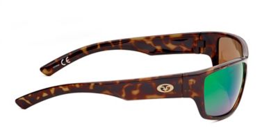 Image showing  Unisex Adult Polycarbonate Rectangular Matecumbe Sunglasses, Polarized, Tortoise, Amber Green