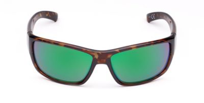 Image showing  Unisex Adult Polycarbonate Rectangular Matecumbe Sunglasses, Polarized, Tortoise, Amber Green