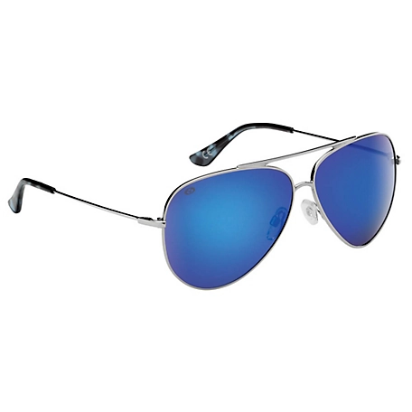 Flying Fisherman Crew Polarized Sunglasses, Silver, Smoke Blue