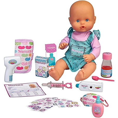 Nenuco Are You Sick Soft Doll with Thermometer, Medicine Accessories, 14.5 cm, 700016658