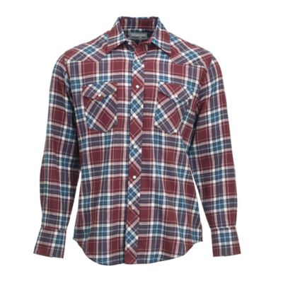Wrangler Wrancher Flannel Plaid Long Sleeve Shirt