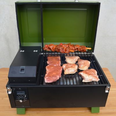 Image showing  256 sq. in. Portable Electric Start Wood Pellet Grill and Smoker, Green