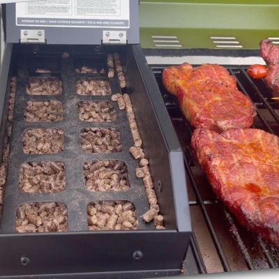 Image showing 7 th Sportsman Series 256 sq. in. Portable Electric Start Wood Pellet Grill and Smoker, Green