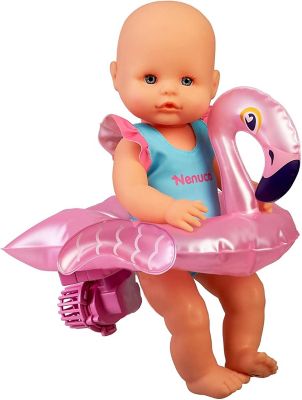 Nenuco Time To Swim Soft Baby Doll with Cute Swimsuit and Float, 14.5 cm, 700017100