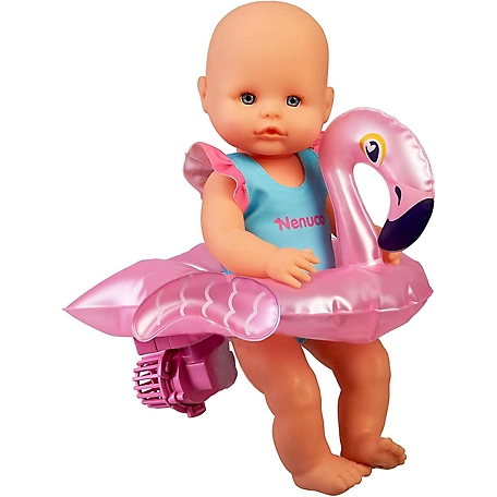 Nenuco Time To Swim Soft Baby Doll with Cute Swimsuit and Float, 14.5 cm, 700017100