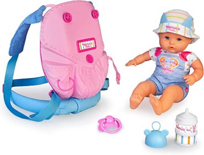 Nenuco On A Walk with Mateo Baby Doll with Baby Carrier, Accessories for Babies, 14.5 cm, 700017206