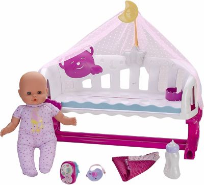 Nenuco Sleep with Me Crib with Baby Monitor Baby Doll with Baby Monitor and Crib, 14.5 cm, 700014485