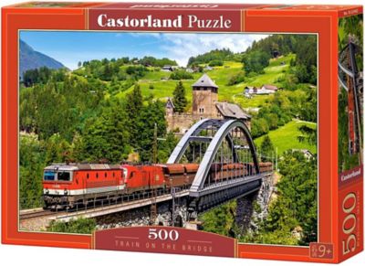 Castorland 500 pc. Jigsaw Puzzle, Train on the Bridge, Mountain Train, Adult Puzzles, B-52462