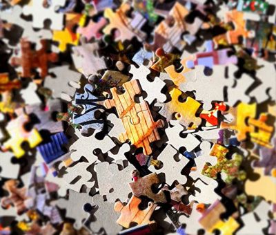 Image showing  500 pc. Jigsaw Puzzle, Train on the Bridge, Mountain Train, Adult Puzzles, B-52462