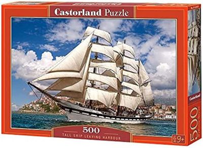 Castorland Tall Ship Leaving Harbor 500 pc. Jigsaw Puzzle, Adult Puzzles, B-52851