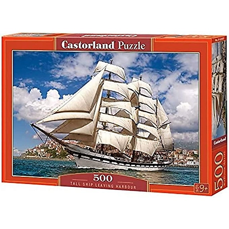 Castorland Tall Ship Leaving Harbor 500 pc. Jigsaw Puzzle, Adult Puzzles, B-52851