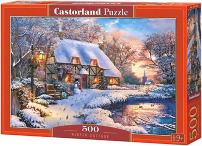 Castorland Winter Cottage 500 Piece Jigsaw Puzzle, Adult Puzzles