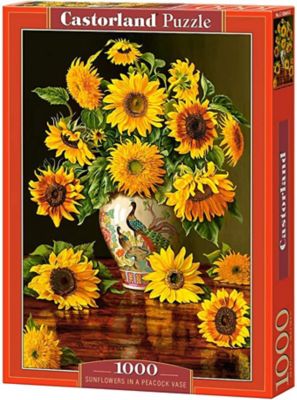 Castorland Sunflowers in a Peacock Vase 1000 pc. Jigsaw Puzzle, Adult Puzzle, C-103843-2