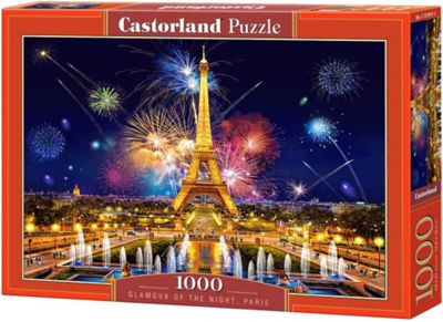 Castorland Glamour of the Night, Colorful Eiffel Tower, Paris 1000 pc. Jigsaw Puzzle, Adult Puzzle, C-103997-2