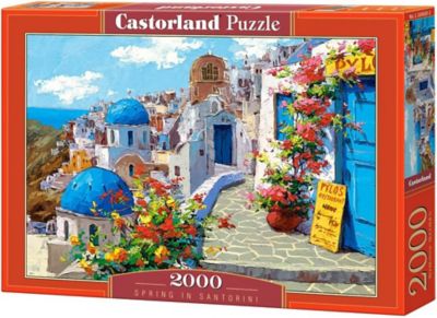 Castorland Spring in Santorini 2000 pc. Jigsaw Puzzles, Greece, Adult Puzzles C-200603-2