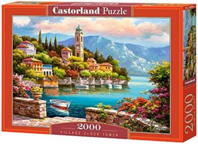 Castorland Village Clock Tower 2000 pc. Jigsaw Puzzles, Adult Puzzles, C-200696-2