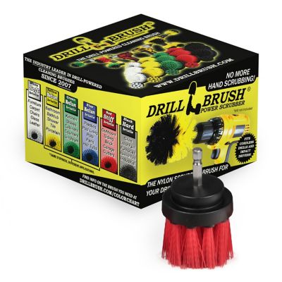 Drillbrush Stiff Bristle Deck Brush, Scrub Brush, Concrete Bird Baths, Garden Statues, Spin Brush, Granite Headstone Brush