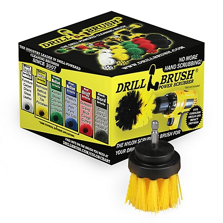 Drillbrush Scrub Brush for Bathroom, Shower Cleaner, Bathtub, Bath Mat -Sink, Tile, Shower Curtain, Grout Cleaner, 2IN-L-Y-QC-DB