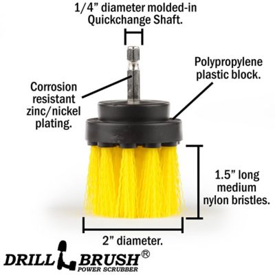 Image showing  Scrub Brush for Bathroom, Shower Cleaner, Bathtub, Bath Mat -Sink, Tile, Shower Curtain, Grout Cleaner, 2IN-L-Y-QC-DB