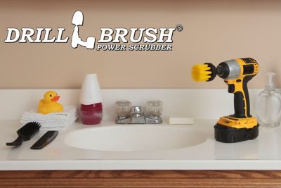 Image showing 5 th Drillbrush Scrub Brush for Bathroom, Shower Cleaner, Bathtub, Bath Mat -Sink, Tile, Shower Curtain, Grout Cleaner, 2IN-L-Y-QC-DB